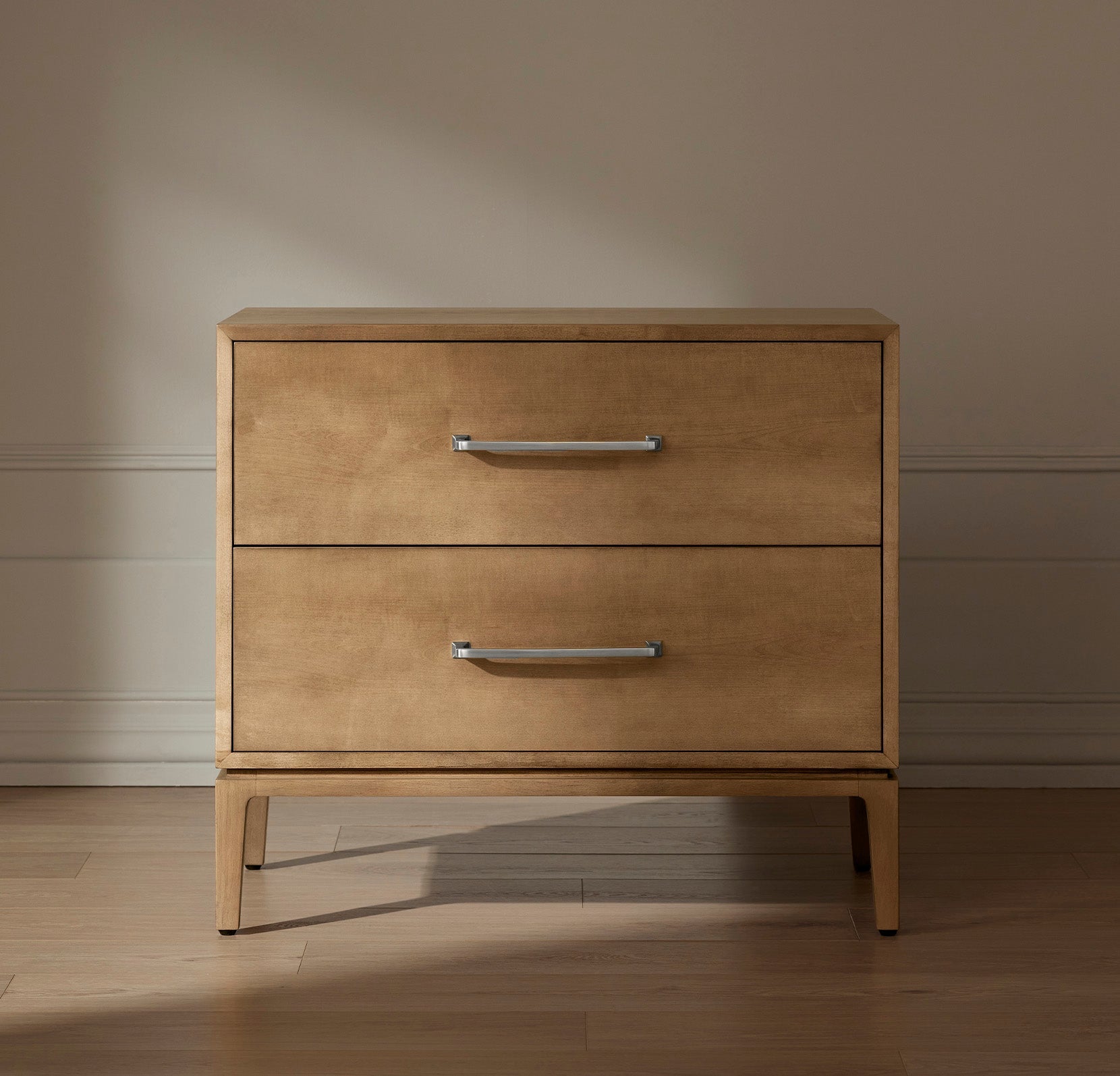 2-Drawer Wood Nightstand - view 1