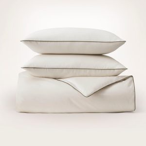 Percale Embellished Duvet Set - Brown - view 1