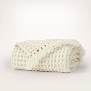 Grand Waffle Merino Wool Throw Blanket - Neutral - view 1
