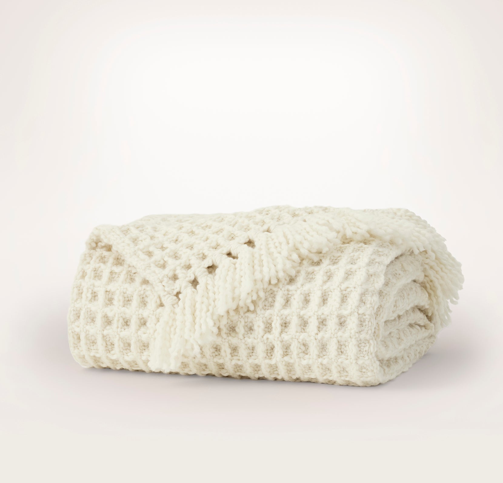 Grand Waffle Merino Wool Throw Blanket - Neutral - view 1