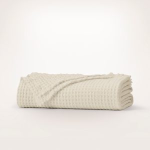 Heirloom Waffle Merino Bed Blanket - Neutral - view 1