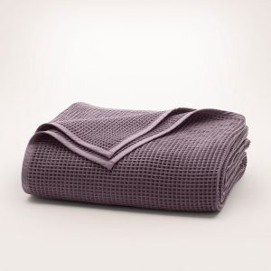 Waffle Bed Blanket - Plum - view 1