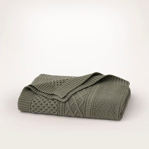 Aran Knit Throw Blanket - view 1