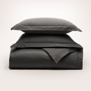 Signature Hemmed Duvet Set - Blacks - view 1
