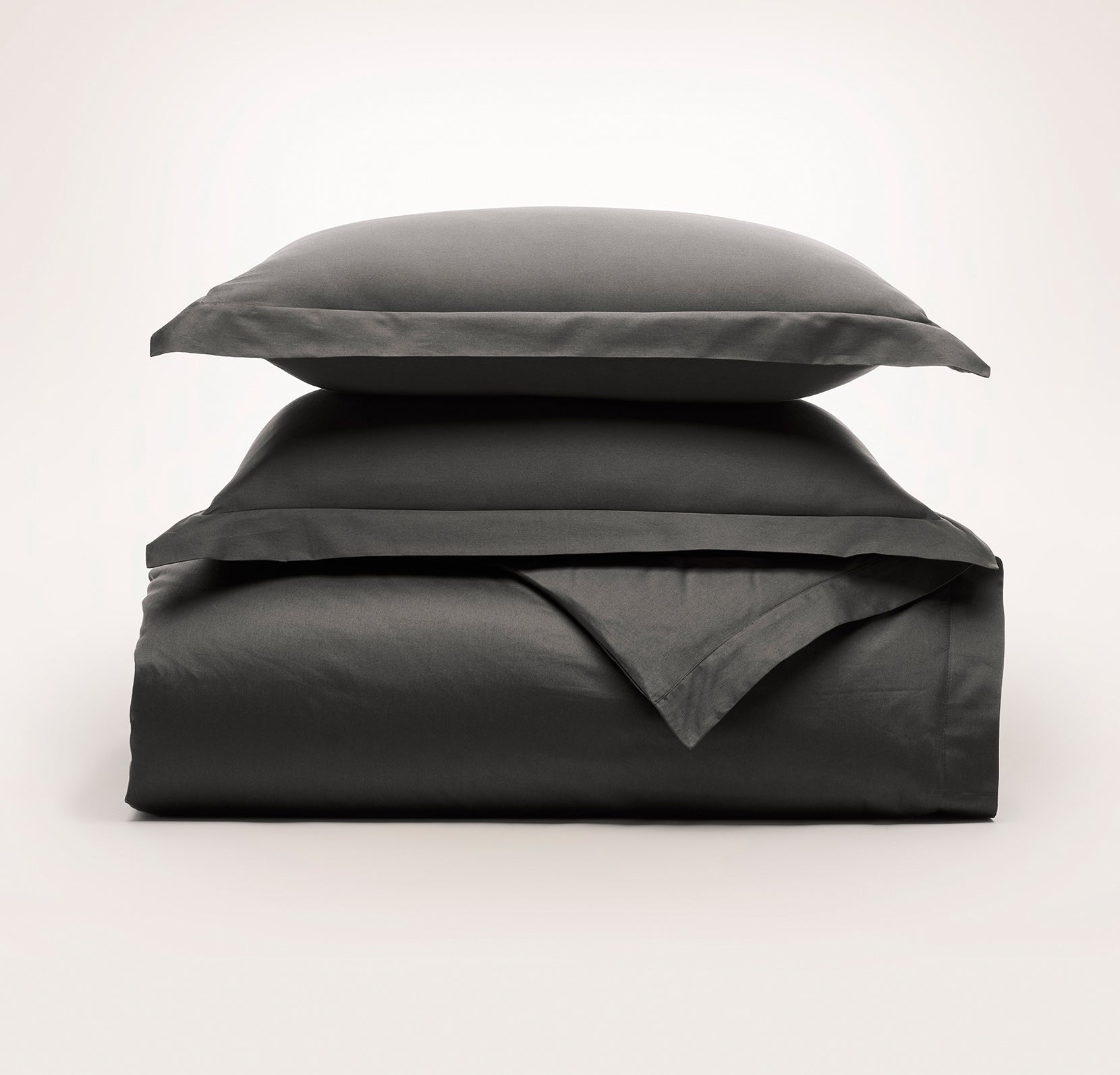 Signature Hemmed Duvet Set - Blacks - view 1