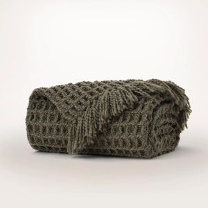 Grand Waffle Merino Wool Throw Blanket - view 1