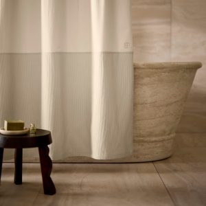 Ottoman Ribbed Shower Curtain - view 1