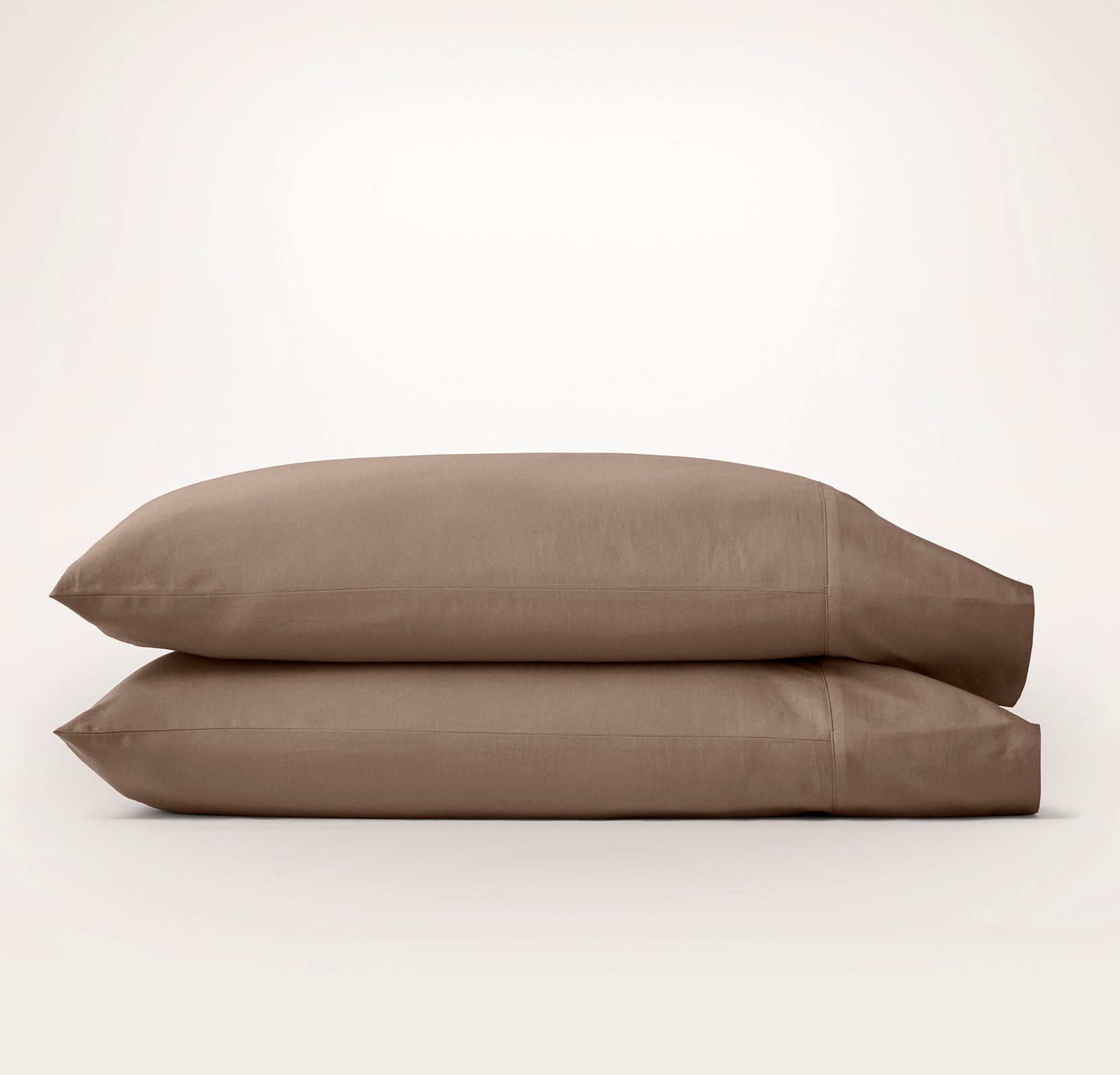 Percale Hemmed Pillowcase Set - Brown - view 1
