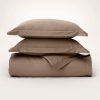 Signature Hemmed Duvet Set - Brown - view 1