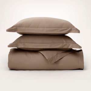 Signature Hemmed Duvet Set - Brown - view 1