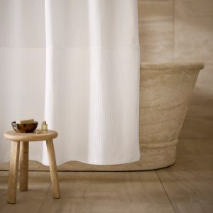 Ottoman Ribbed Shower Curtain - view 1