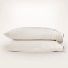 Percale Embellished Pillowcase Set - Brown - view 1