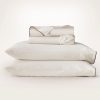 Percale Embellished Sheet Set - Brown - view 1