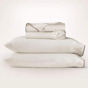 Percale Embellished Sheet Set - Brown - view 1