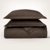 Percale Hemmed Duvet Set - Brown - view 1