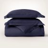 Percale Hemmed Duvet Set - Blues - view 1