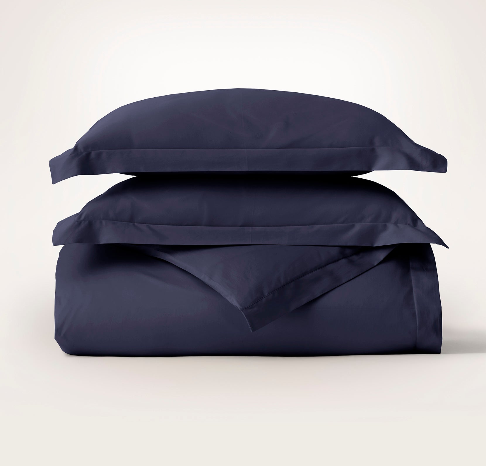 Percale Hemmed Duvet Set - Blues - view 1
