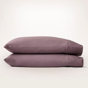 Percale Hemmed Pillowcase Set - Plum - view 1