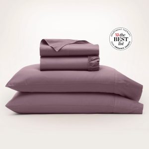 Percale Hemmed Sheet Set - Plum - view 1