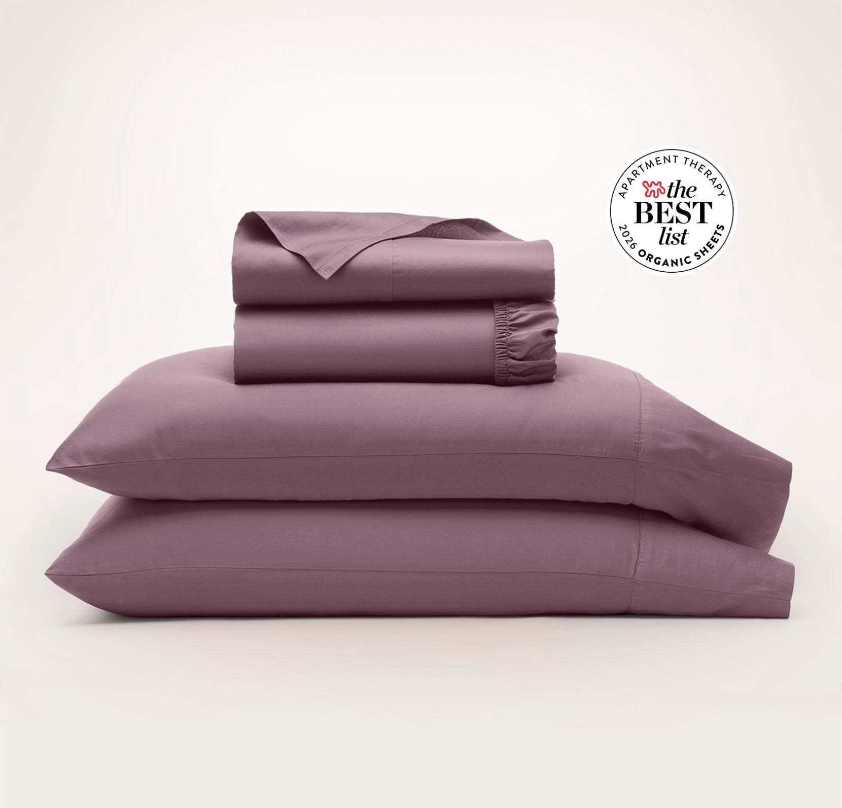 Percale Hemmed Sheet Set - Plum - view 1