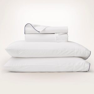 Percale Embellished Sheet Set - Blues - view 1