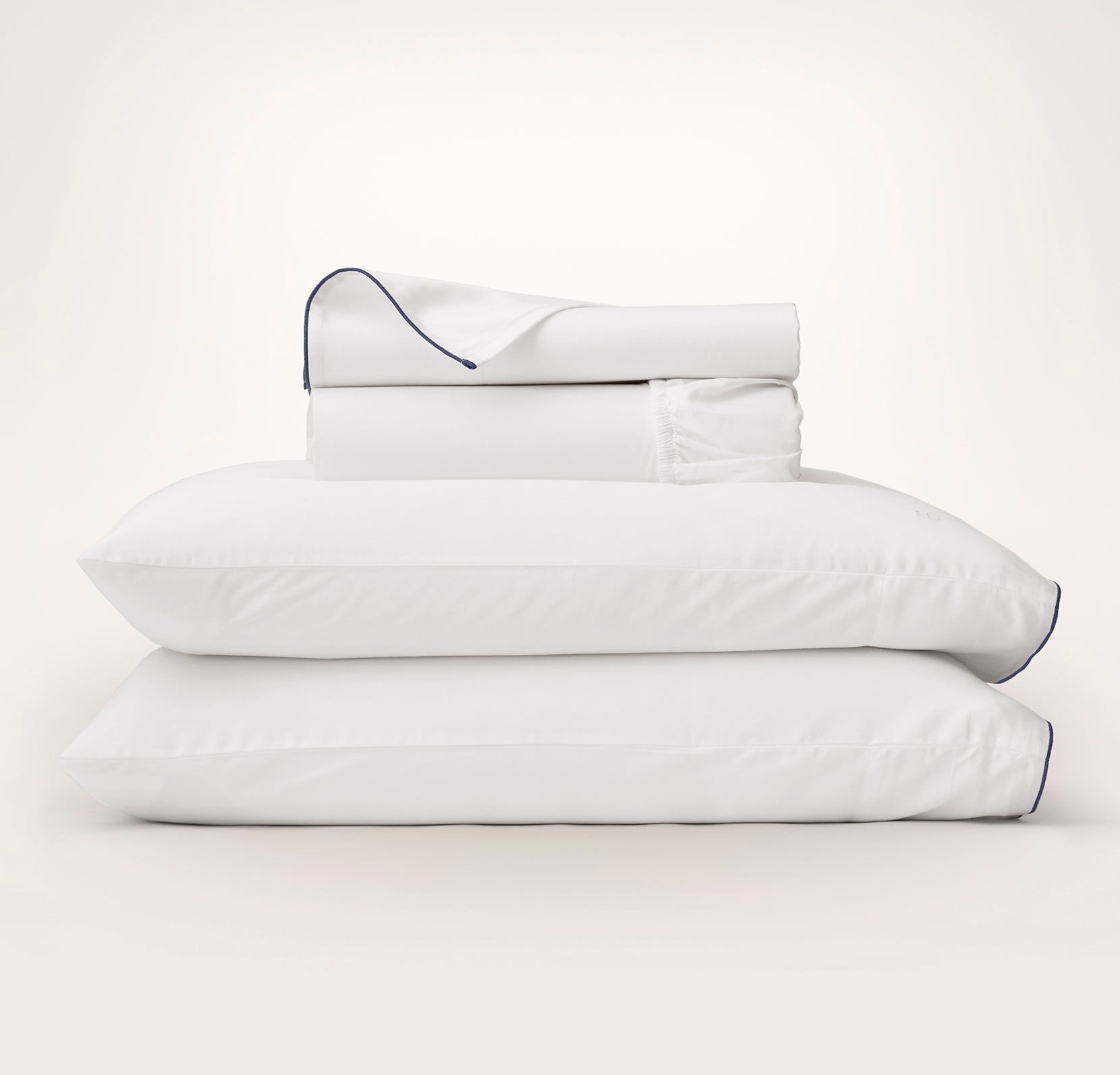 Percale Embellished Sheet Set - Blues - view 1