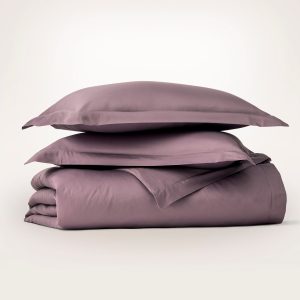 Signature Hemmed Duvet Set - Plum - view 1