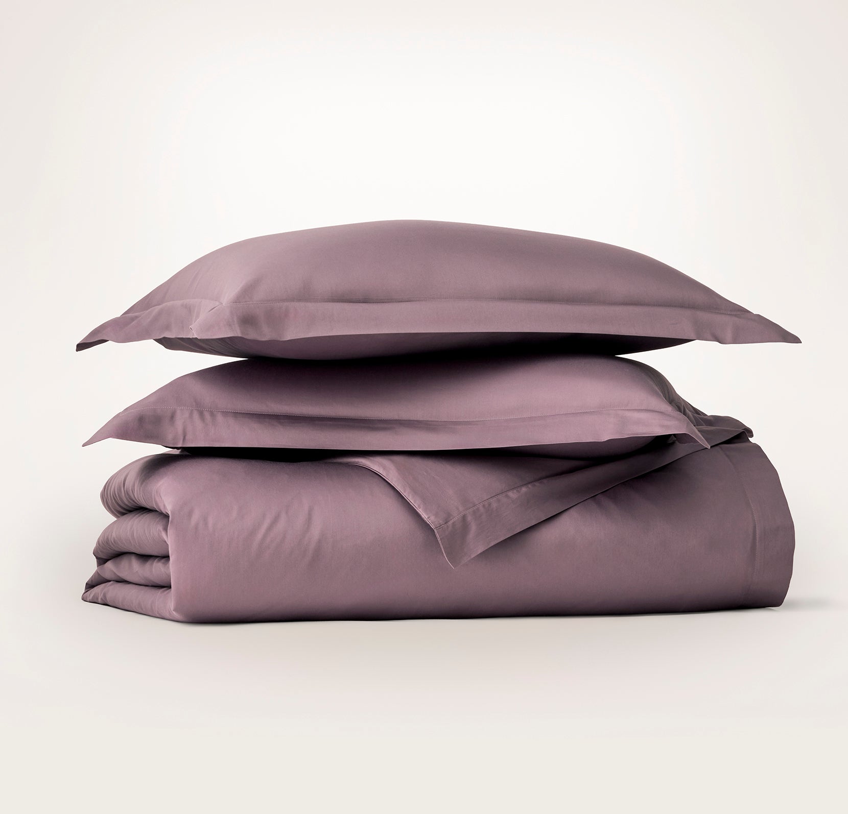 Signature Hemmed Duvet Set - Plum - view 1