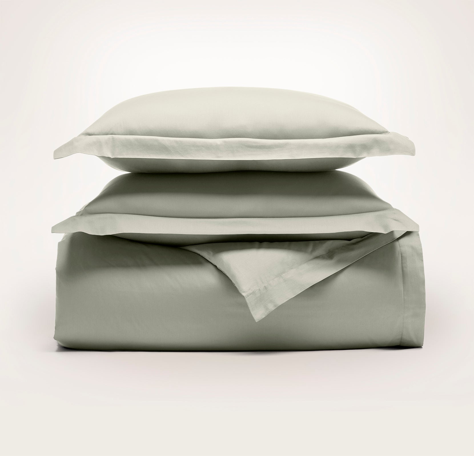 Signature Hemmed Duvet Set - Green - view 1