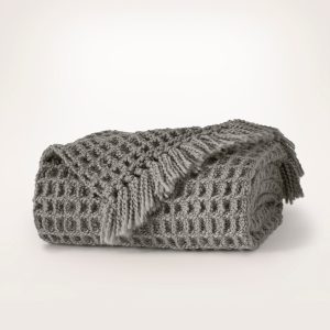 Grand Waffle Merino Wool Throw Blanket - view 1
