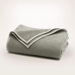 Waffle Bed Blanket - Green - view 1